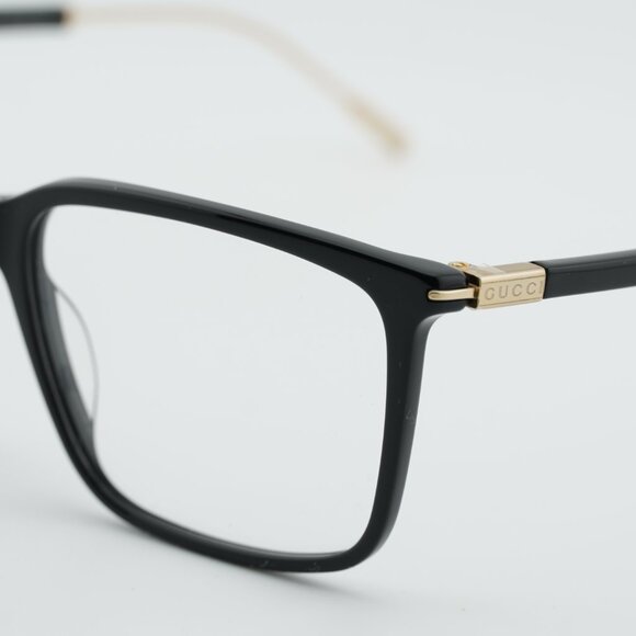 Gucci GG1273O 001 Eyeglasses Black/Gold 56mm Rectangle Frame - Picture 8 of 12